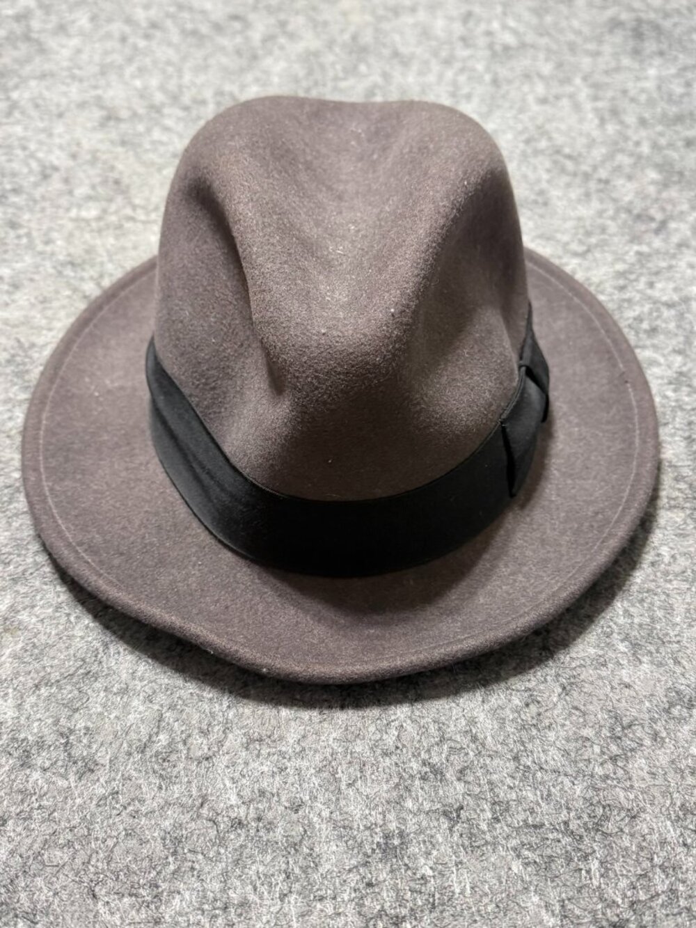 Vintage Roberto Collection Wool Fedora Hat Brown Large Indiana Jones Made In USA
